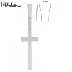 Cottle Chisel,Cross Bar,16 mm Fishtail Shaped End, Laser Graduated With Hollow Cut, 18 cm,